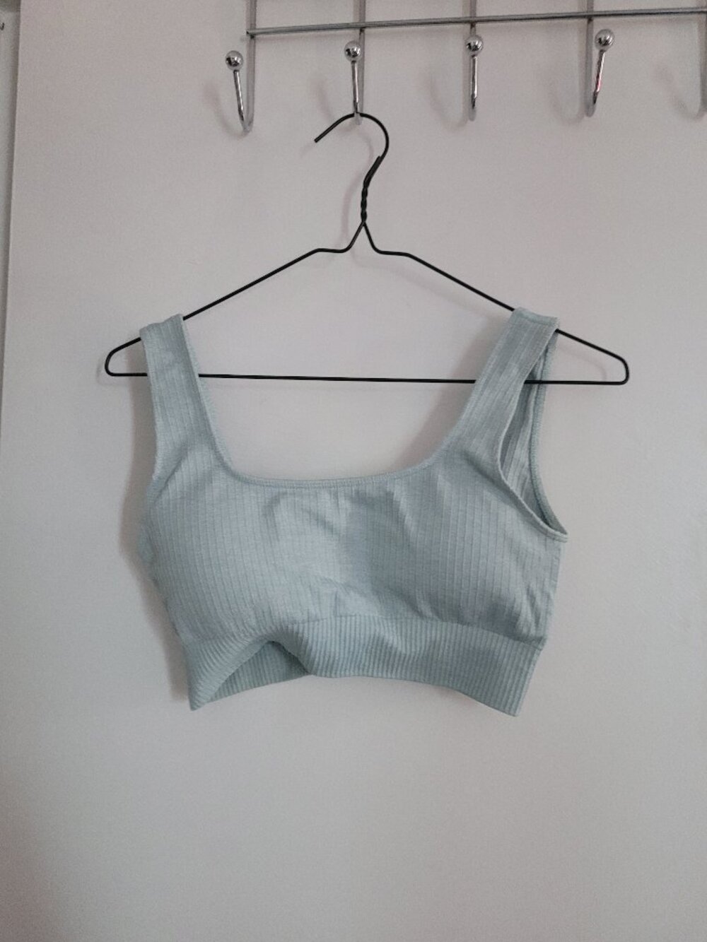 Baby blue sports bra